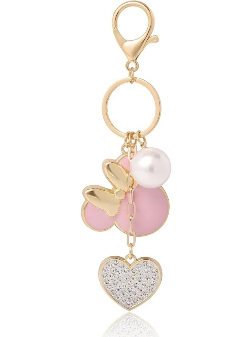 Minnie Mouse Keychain for Women - Gold-Tone Bag Accessory, Cute Gift Idea